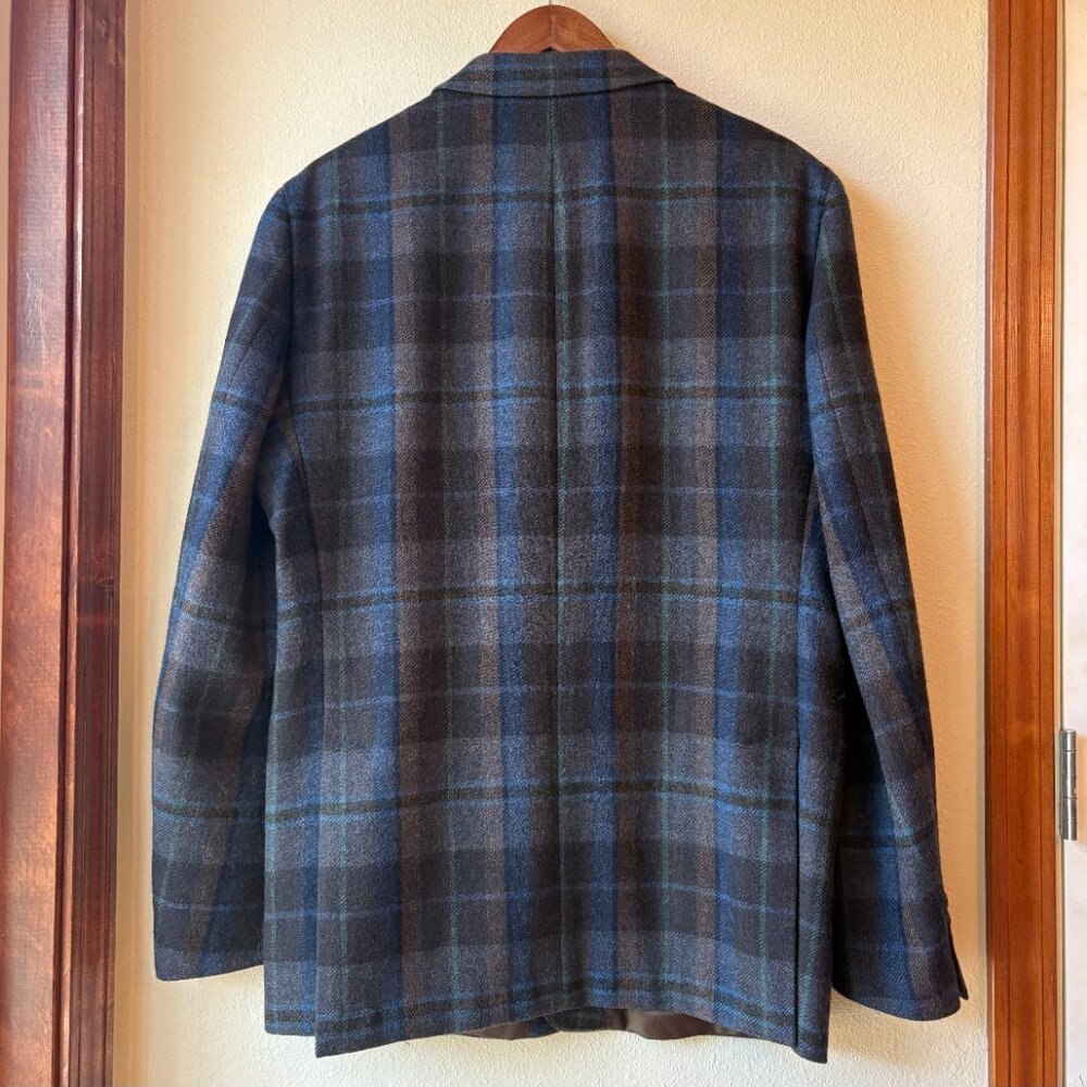 Lauren Ralph Lauren Brown Plaid 100% Wool Sport Coat Pockets Size 44L Old Money - Picture 6 of 10